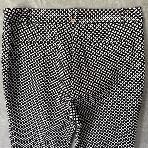Women's Geometric Print Office Pants Stretch Black White Pockets Formal Size 6 - Picture 11 of 16